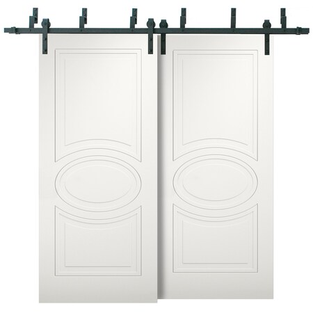 Vdomdoors Barn Bypass Interior Door, 36" x 80", White MELA7001BBB-WS-36